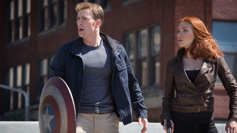 Captain America (Chris Evans), Black Widow (Scarlett Johansson)
