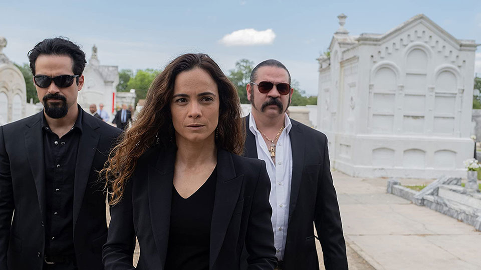 Javier (Alfonso Herrera), Teresa Mendoza (Alice Braga) und Pote (Hemky Madera)