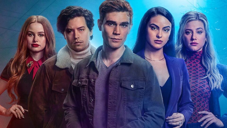 Cheryl (Madelaine Petsch), Jughead (Cole Sprouse), Archie (KJ Apa), Veronica (Camila Mendes) & Betty (Lili Reinhart)