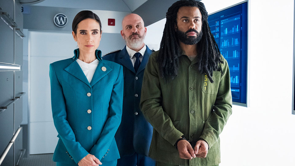 Melanie Cavill (Jennifer Connelly), Roche (Mike O'Malley) und Andre Layton (Daveed Diggs)