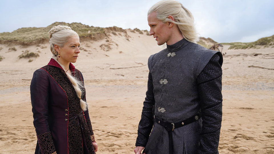 Prinzessin Rhaenyra Targaryen (Emma D'Arcy) und Prinz Daemon Targaryen (Matt Smith)