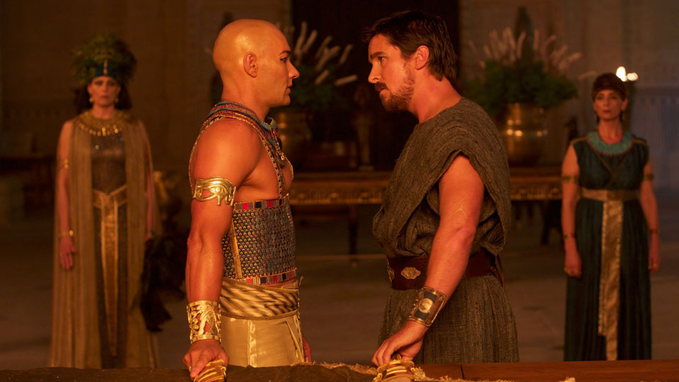 Pharaoh Ramses ll (Joel Edgerton), Moses (Christian Bale)